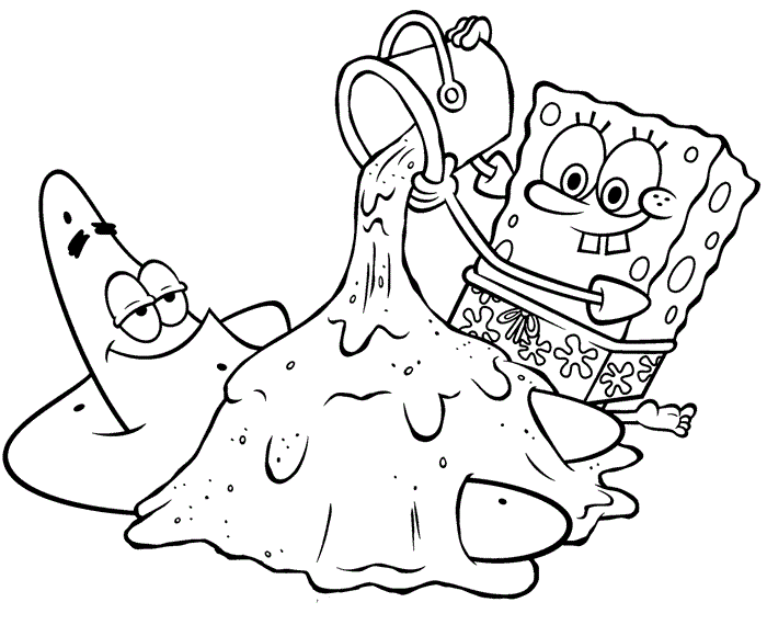 Spongebob In A Beach Coloring Page Coloring Page