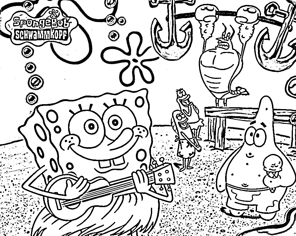 Spongebob Playing Ukelele