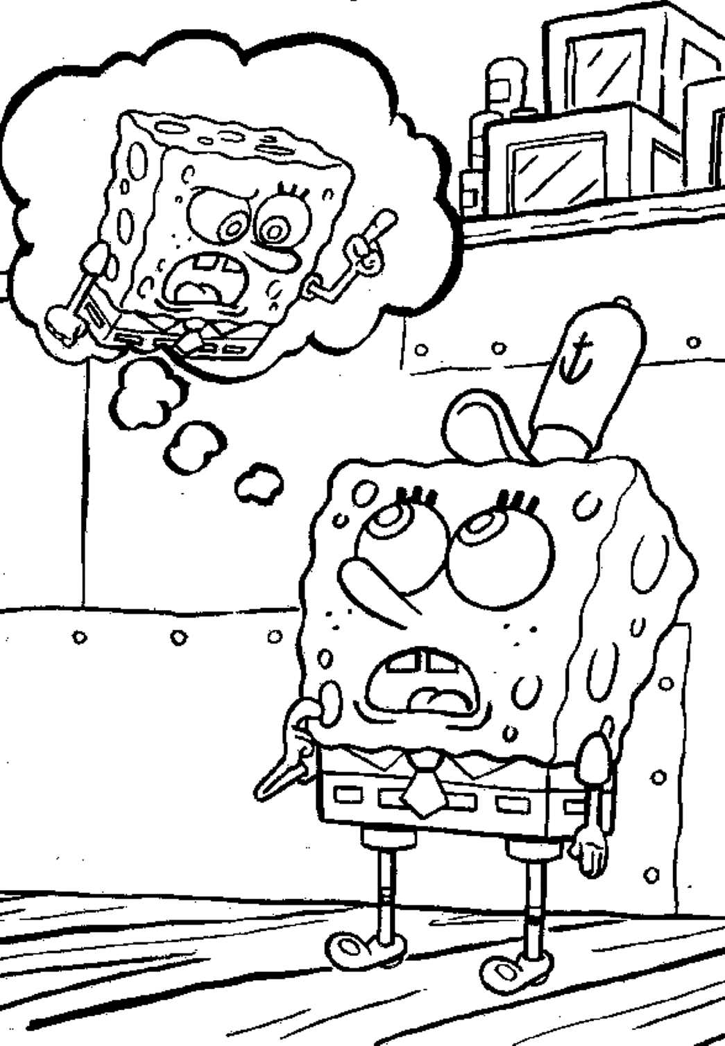 Spongebob S Free For Kids Coloring Page