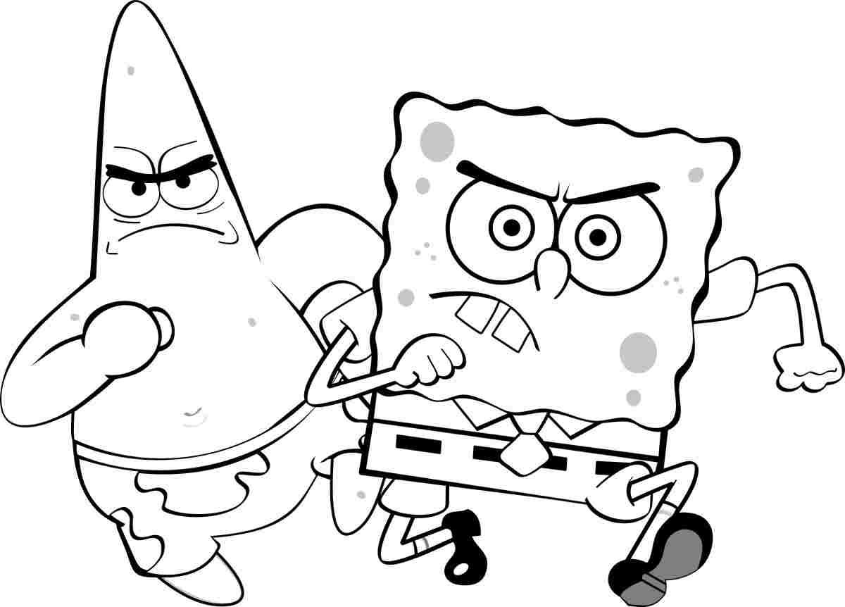 Spongebob Squarepants Patrick Angry Coloring Page