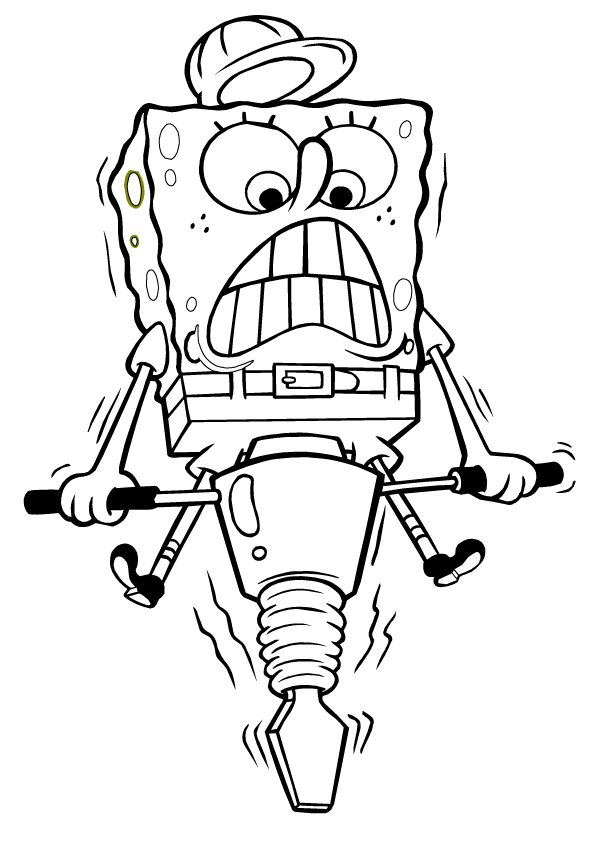 Spongebob Working Hard Coloring Page Coloring Page