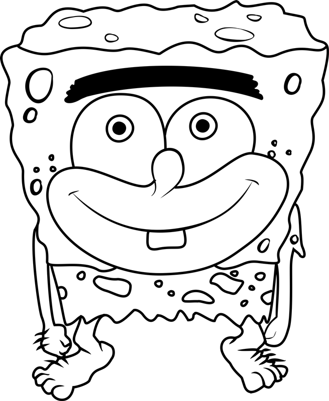 SpongeGar Smiling Coloring Page