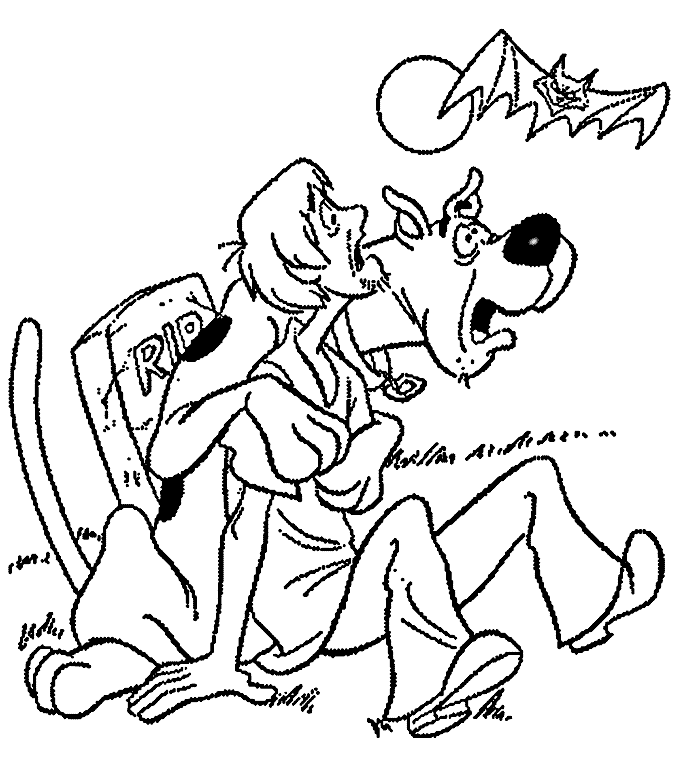 Spooky Halloween Scooby Doo To Print For Free Coloring Page