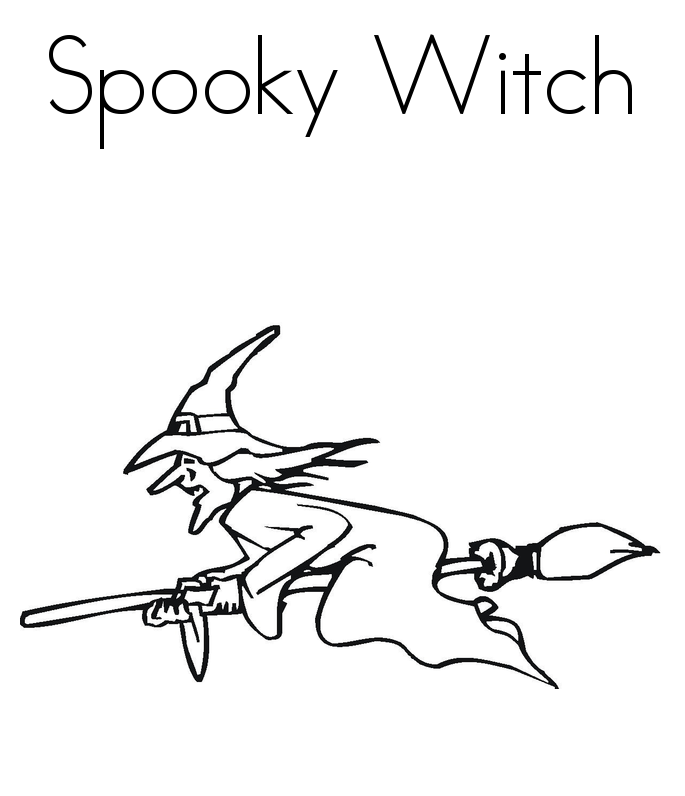 Spooky Witch Halloween Coloring Page