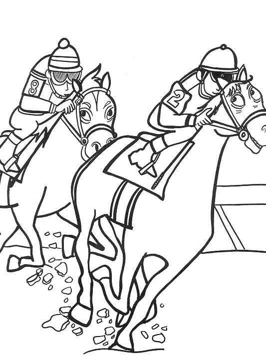 Sport Horse Racing Coloring Page