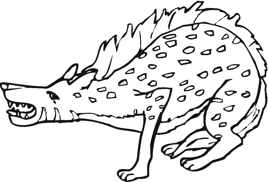 Spotted Hyena 4 Coloring Page