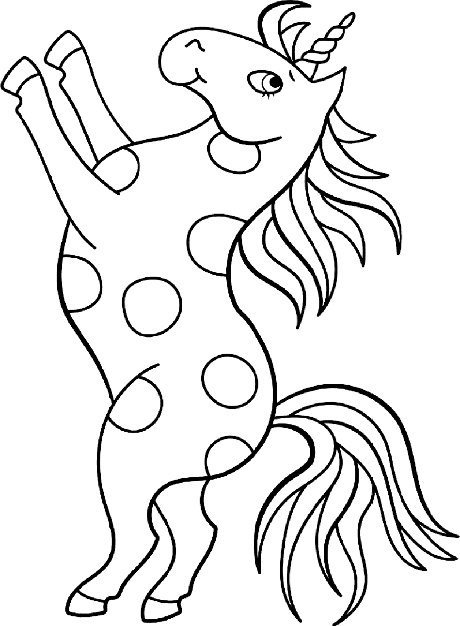 Spotted Unicorn Running Coloring Page