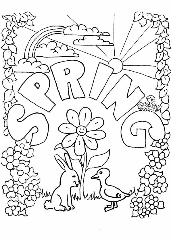 Spring Coloring Sheet Coloring Page