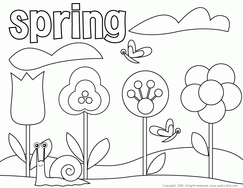 Spring Landscape Coloring Page