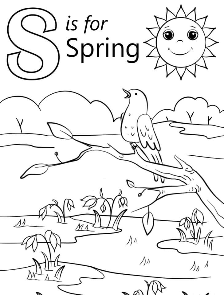 Spring Letter S Coloring Page