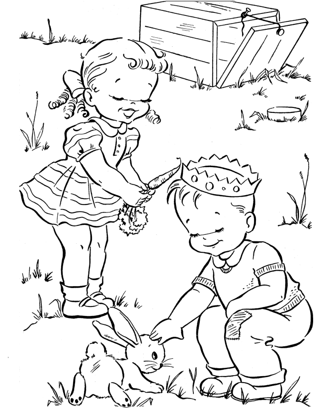 Springs Bunny Coloring Page