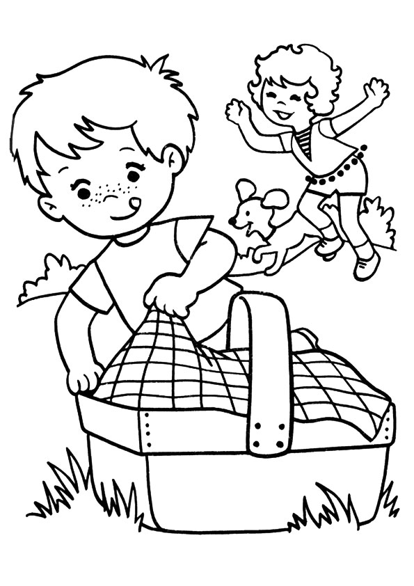 Springs Picnic Coloring Page