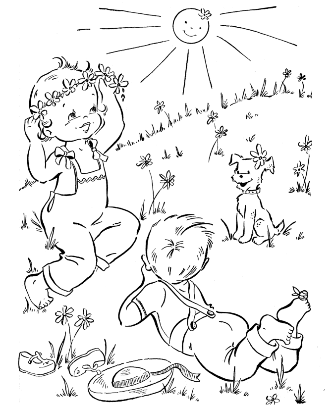 Springs Sunny Day Coloring Page