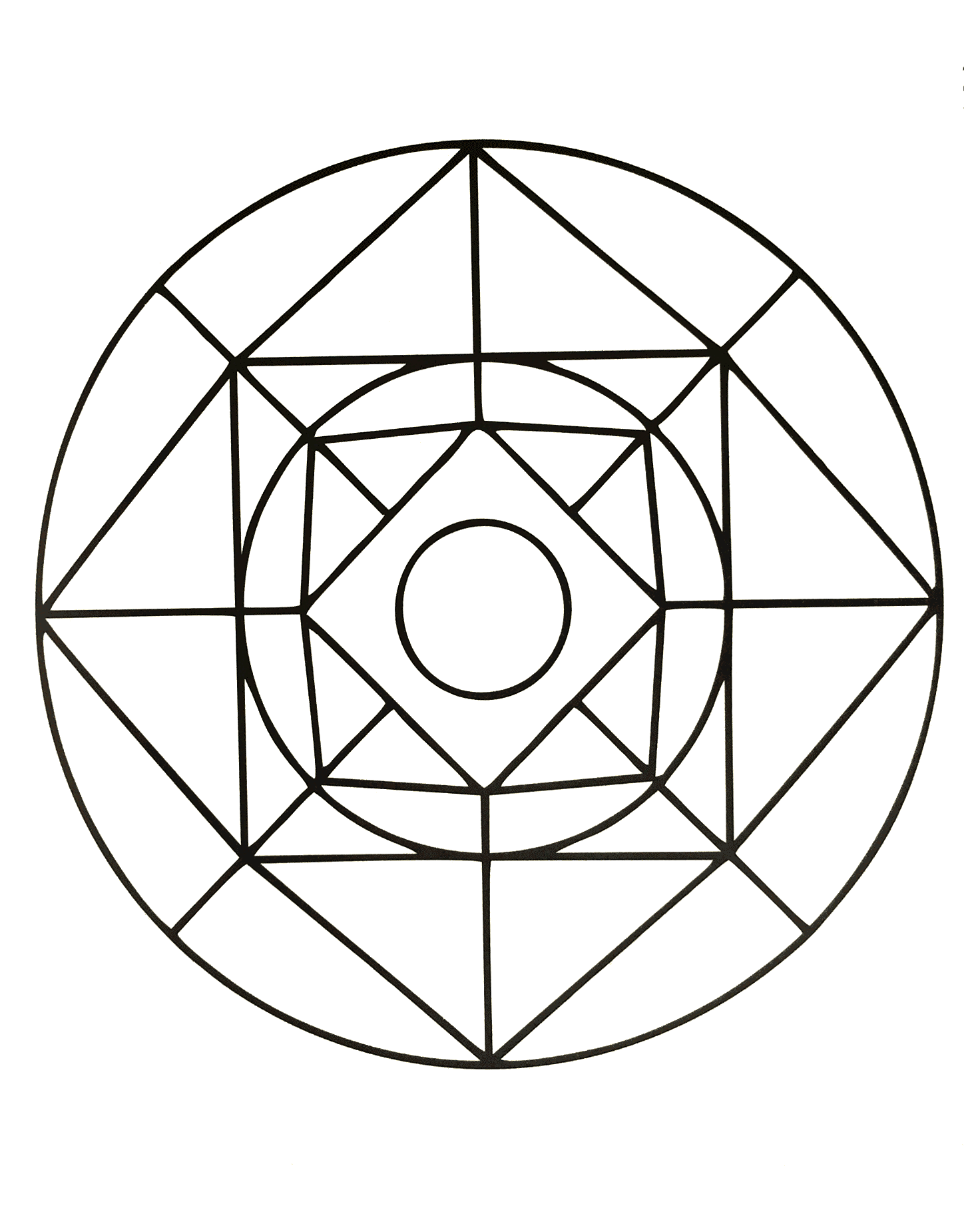 Square And Circle Geometric Coloring Page