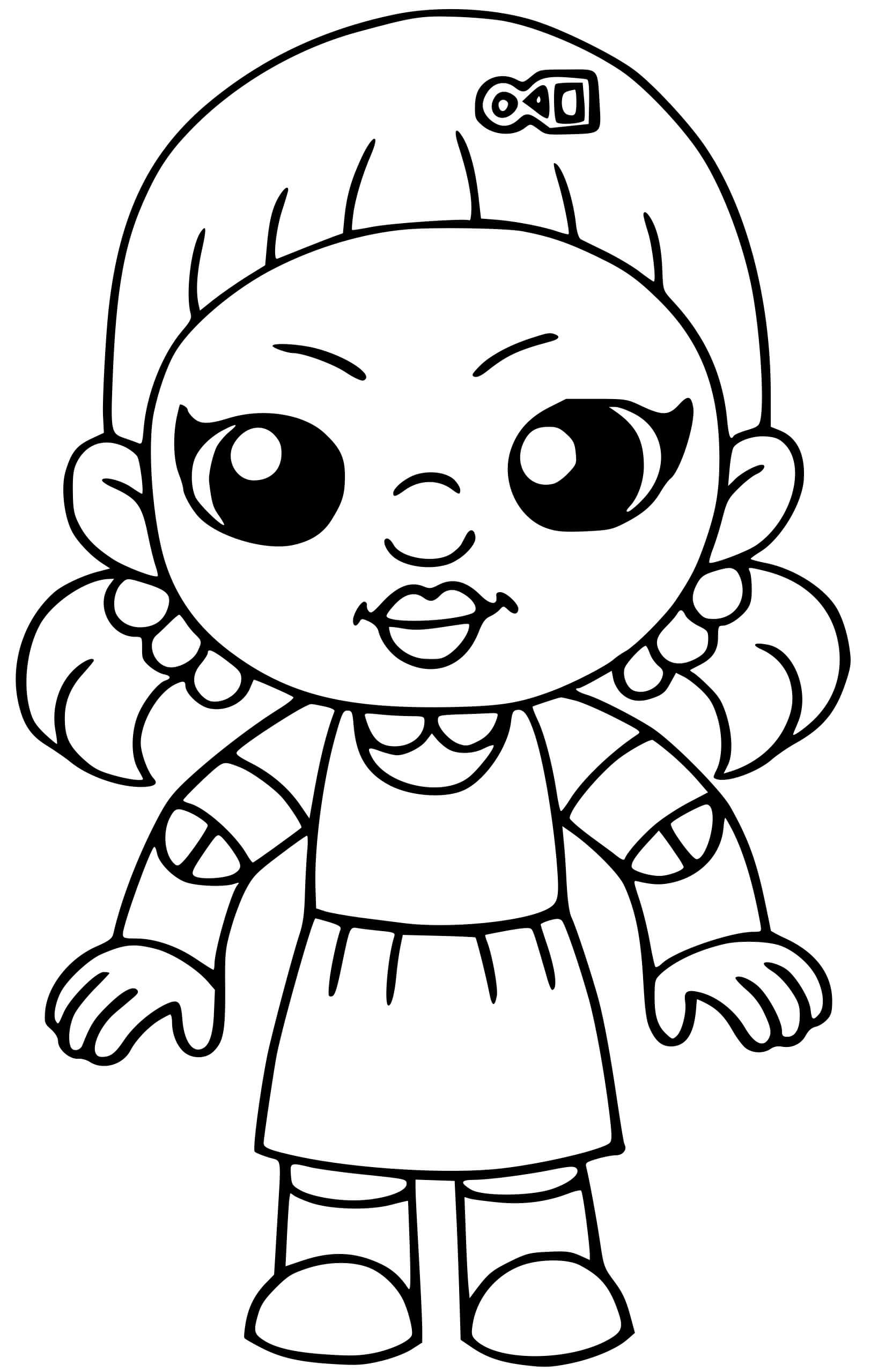Squid Game Doll Red Light Green Light Coloring Pages   Coloring Cool