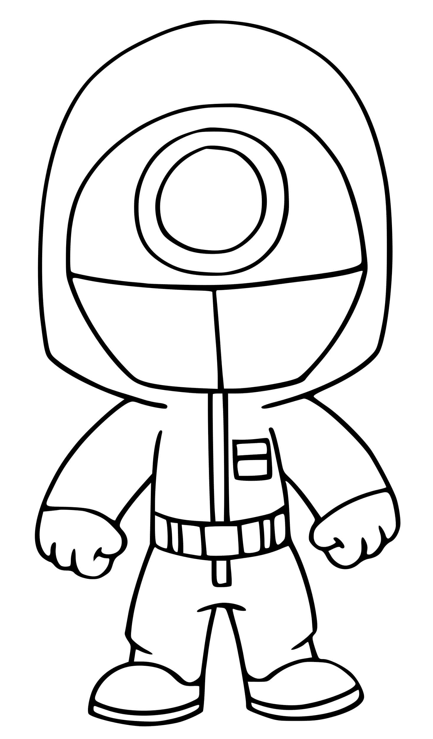 Squid Game Worker Game Circle Coloring Page