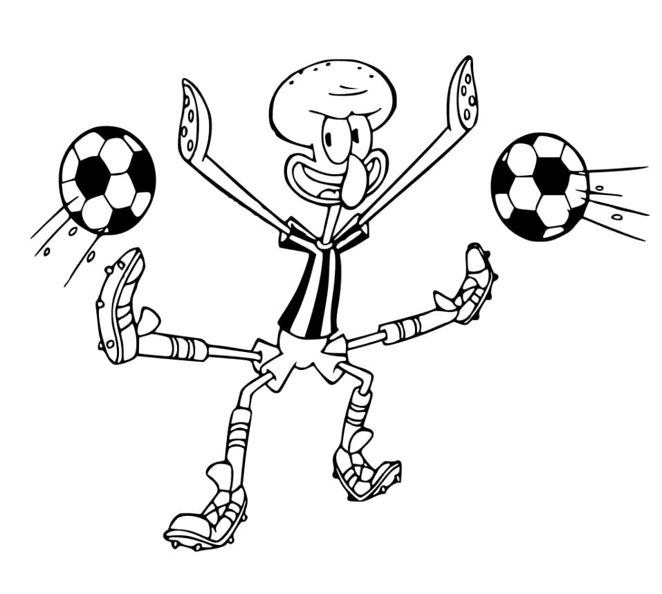 Squidward Playing Football