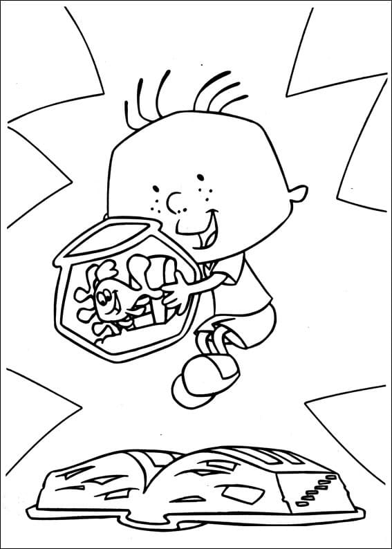 Stanley and Book Coloring Page