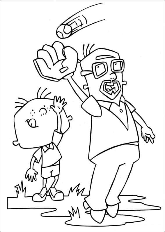 Stanley and Dad Coloring Page