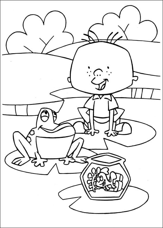 Stanley and Frog Coloring Page