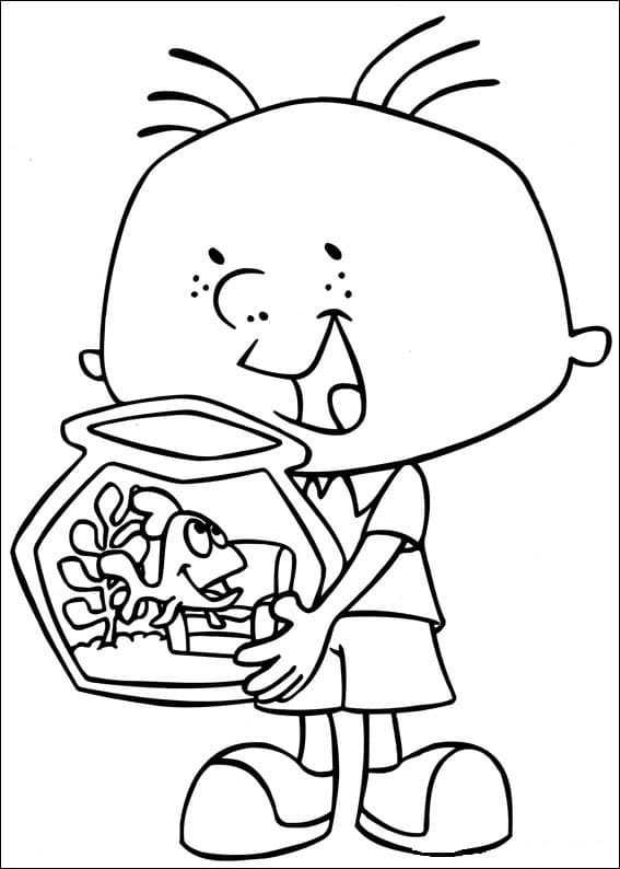 Stanley and Goldfish Coloring Page