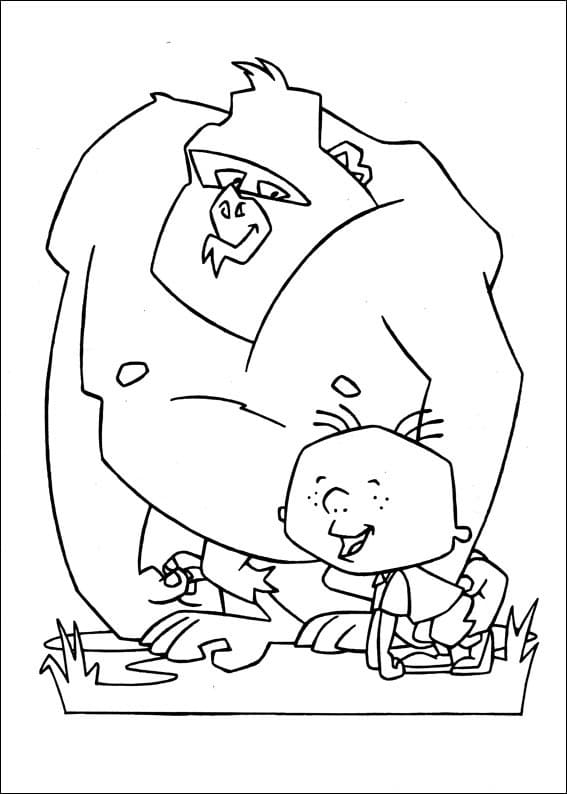 Stanley and Gorilla Coloring Page