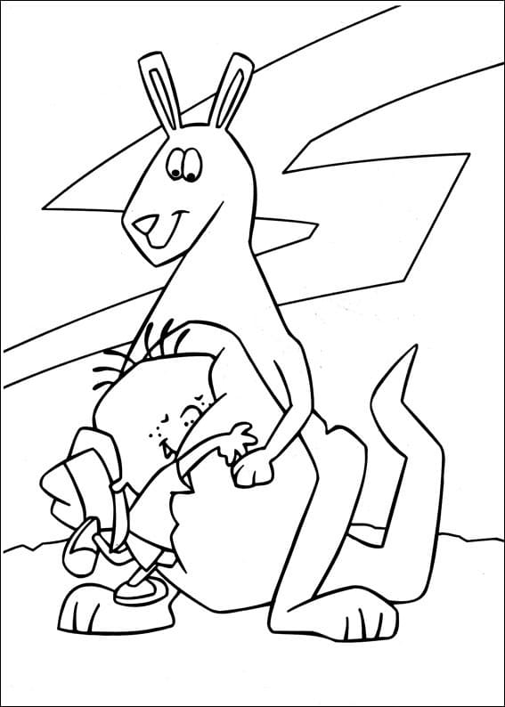 Stanley and Kangaroo Coloring Page