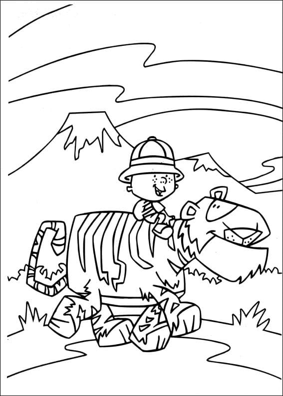 Stanley and Tiger Coloring Page