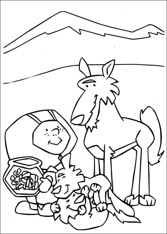 Stanley and Wolves Coloring Page
