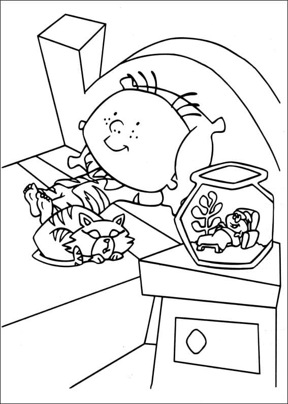 Stanley in Bed Coloring Page
