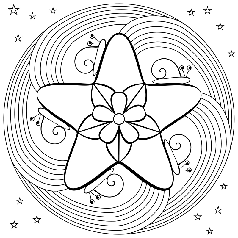 Star and Swirls Mandala