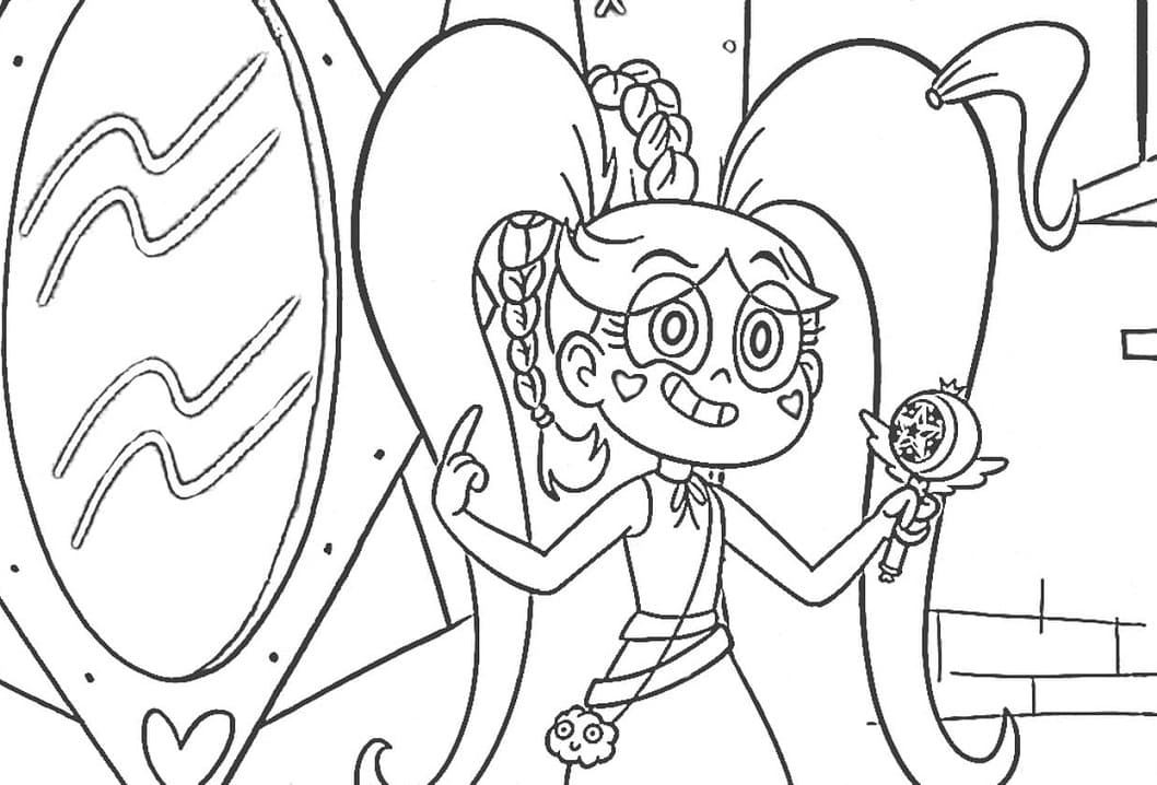 Star Butterfly 1 Coloring Page
