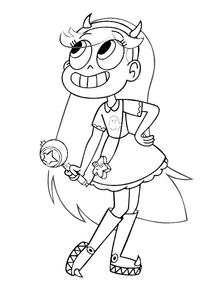 Star Butterfly 4 Coloring Page