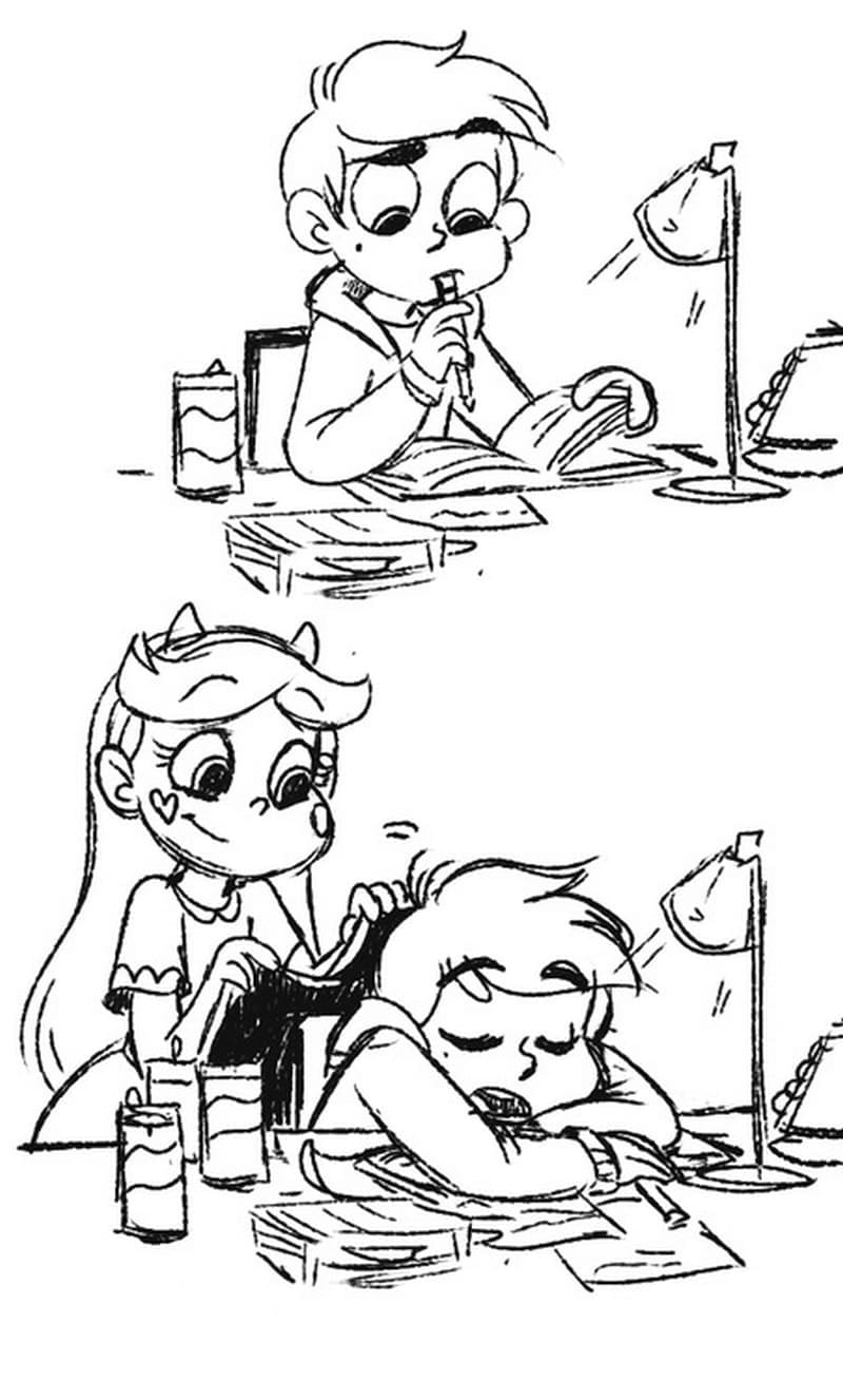 Star Butterfly and Marco Coloring Page