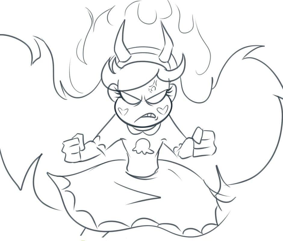 Star Butterfly is Angry Coloring Page