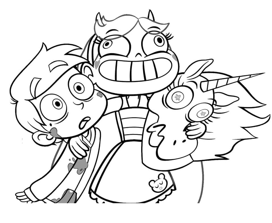 Star Butterfly with Friends Coloring Page