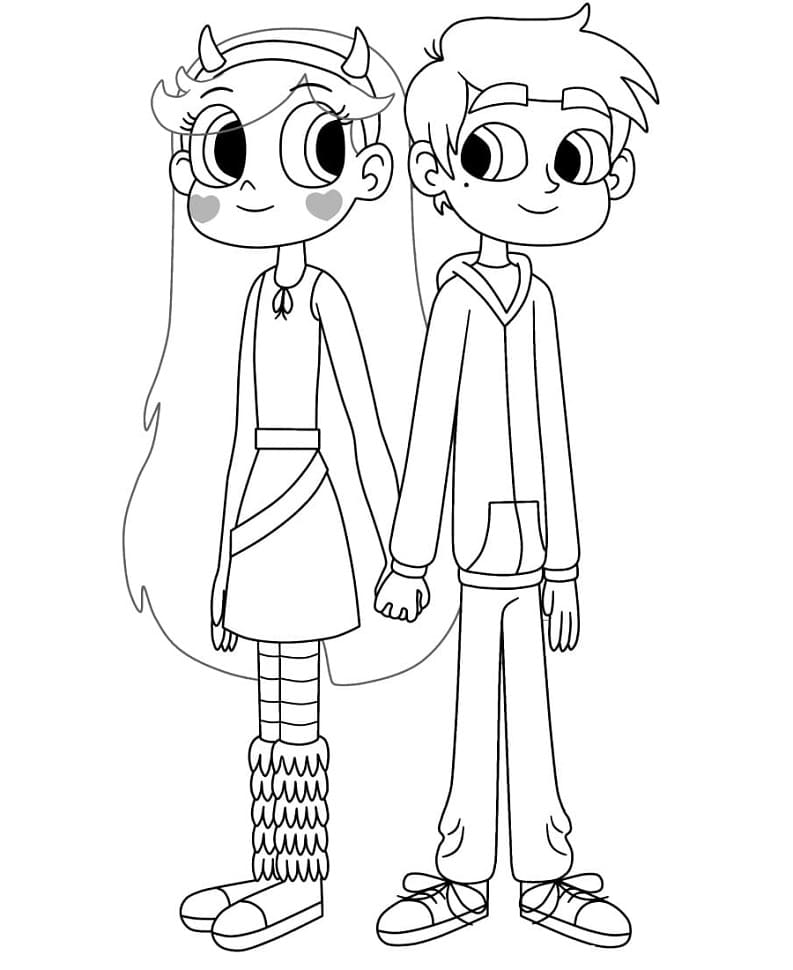 Star Butterfly with Marco Coloring Page