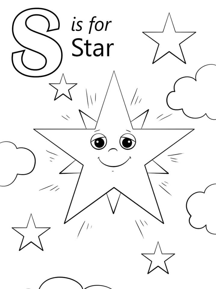 Star Letter S Coloring Page