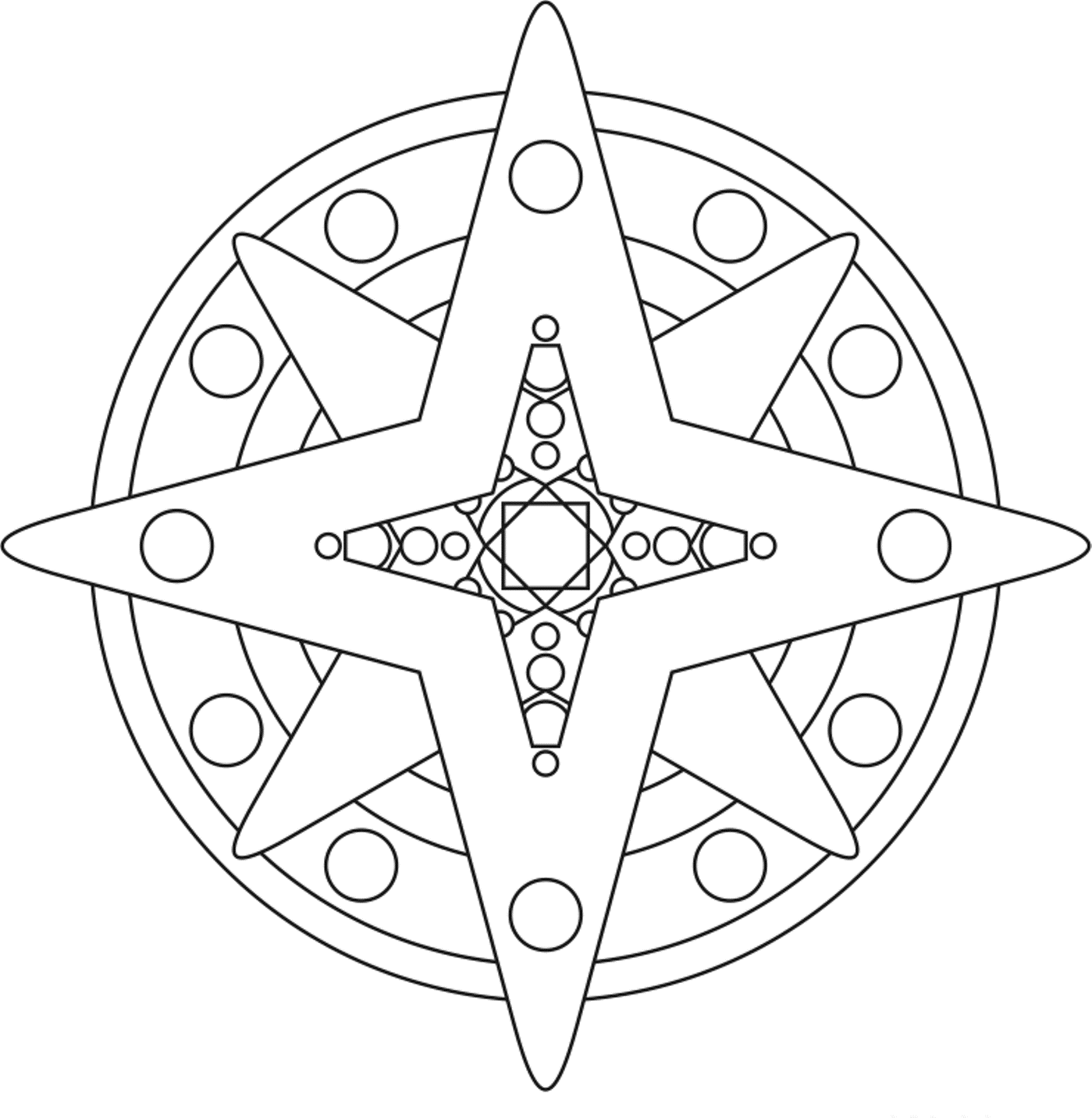 Star Shape Mandala S4aab Coloring Page