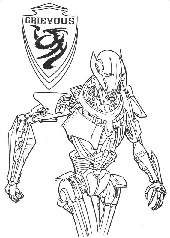 Star Wars 7 Grievous Coloring Page