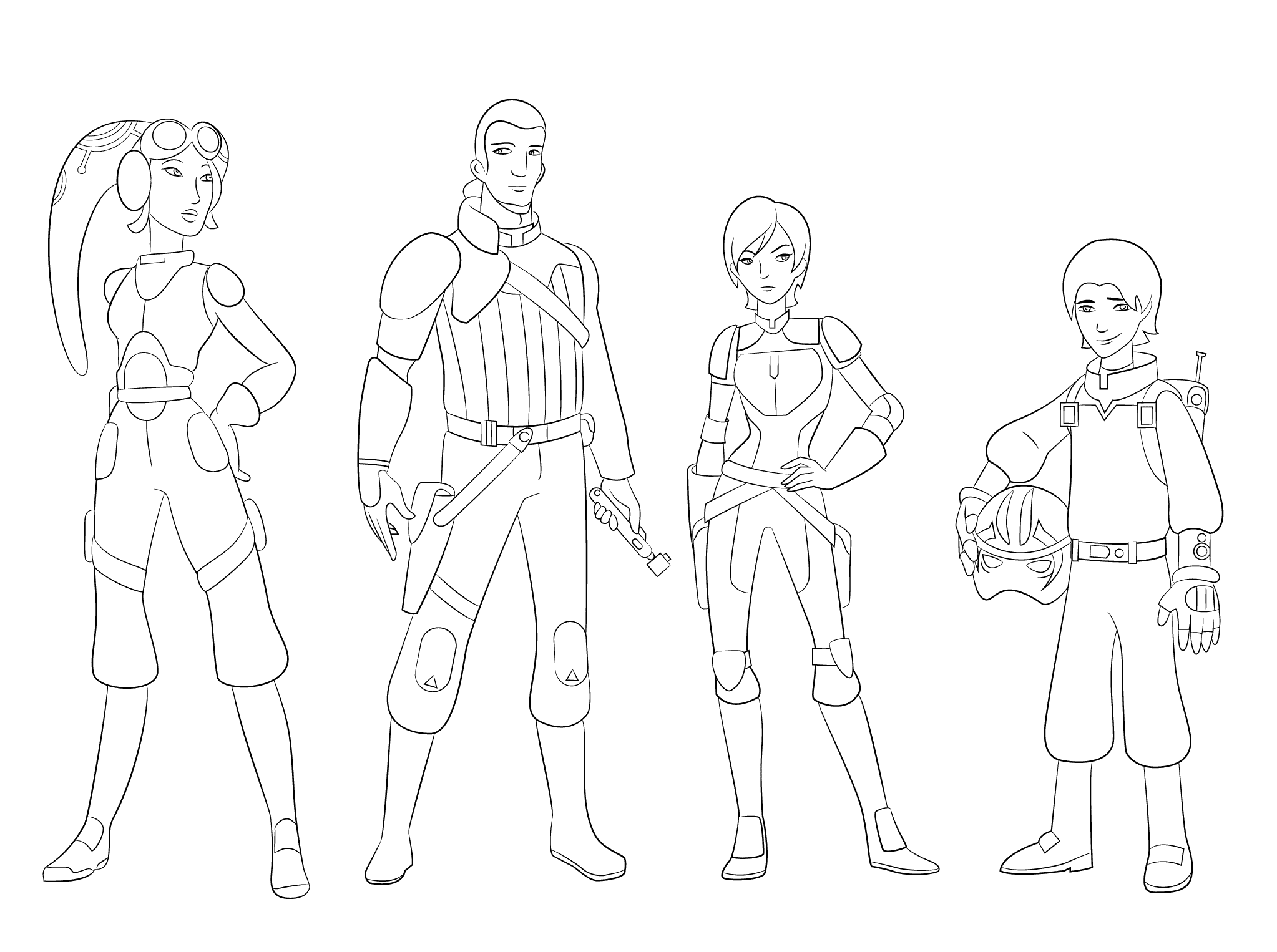 Star Wars Rebels Characterss Coloring Page