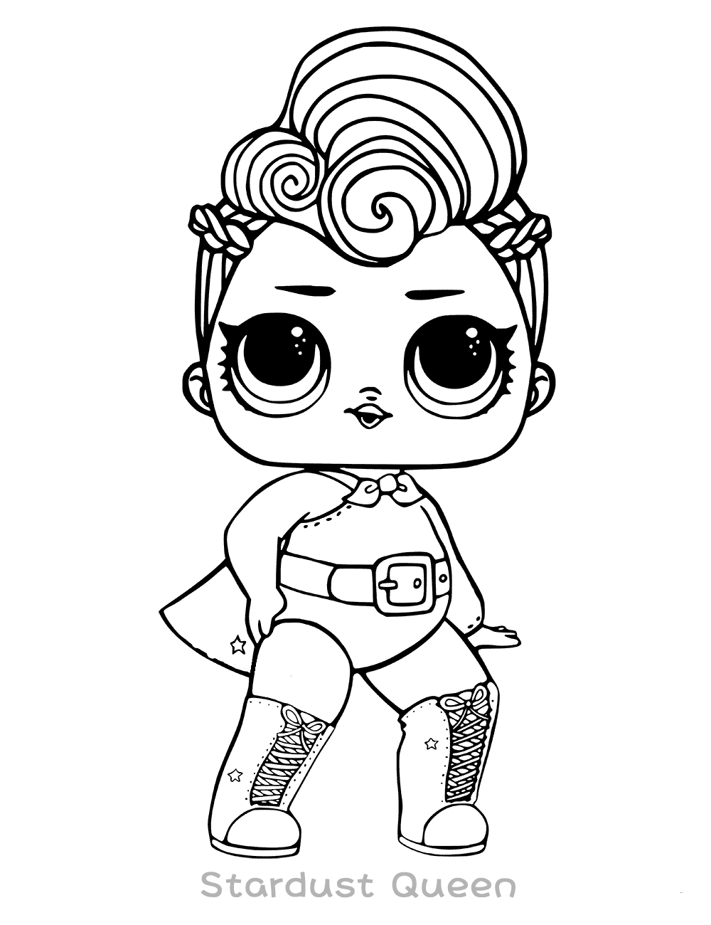 Stardust Queen Lol Doll Coloring Page
