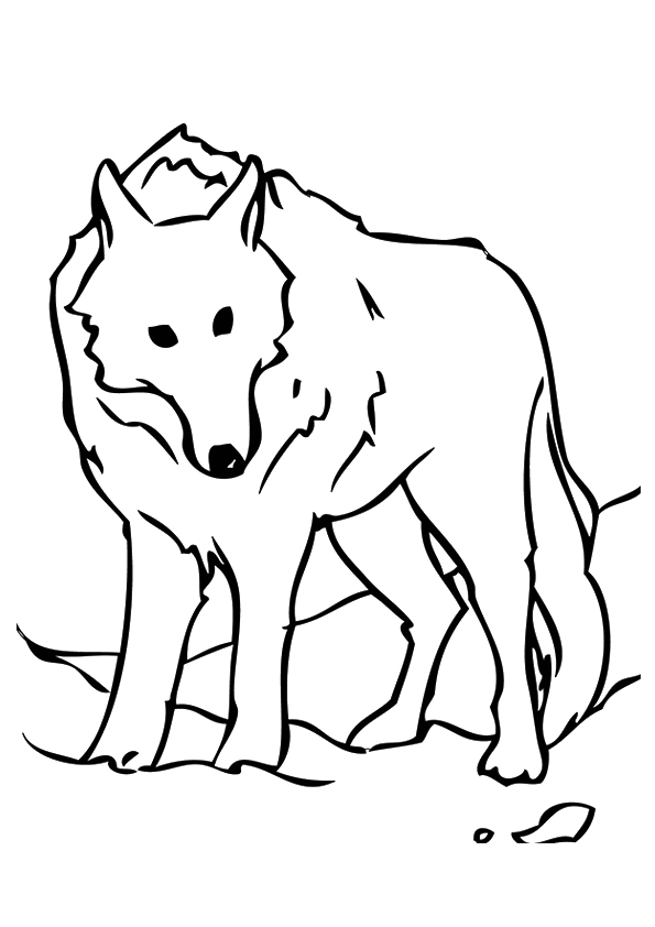 Stationary Wolf Coloring Page