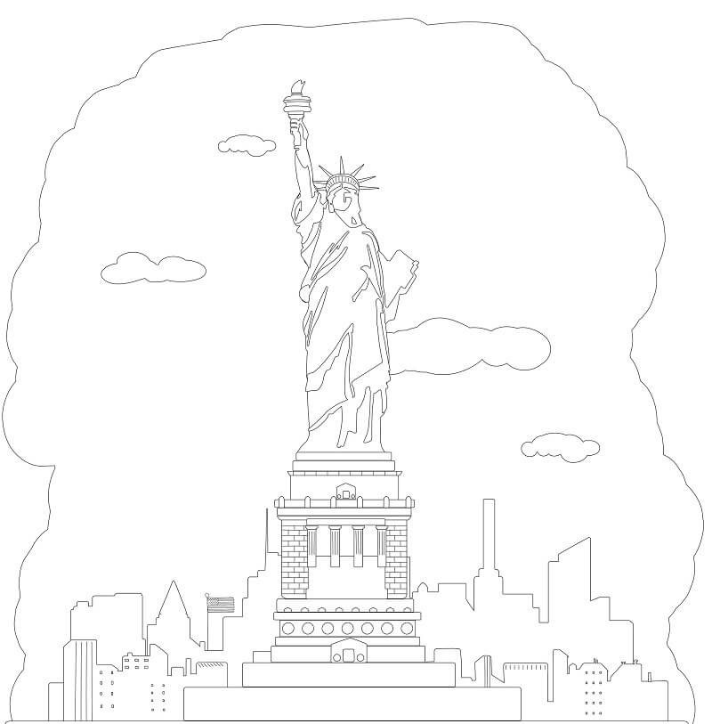 Statue of Liberty 2 Coloring Page