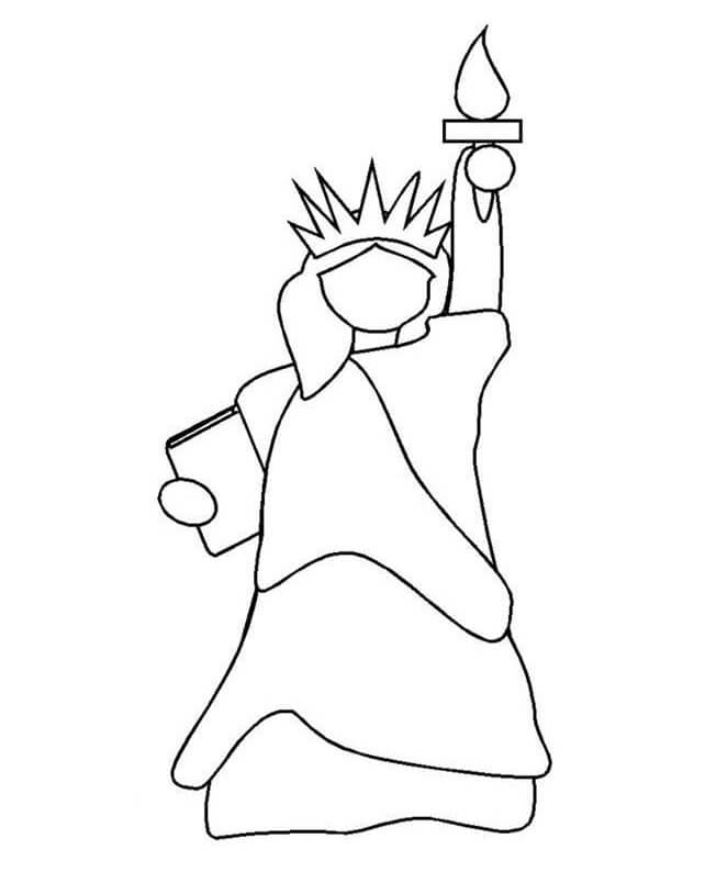 Statue of Liberty Outline Coloring Page