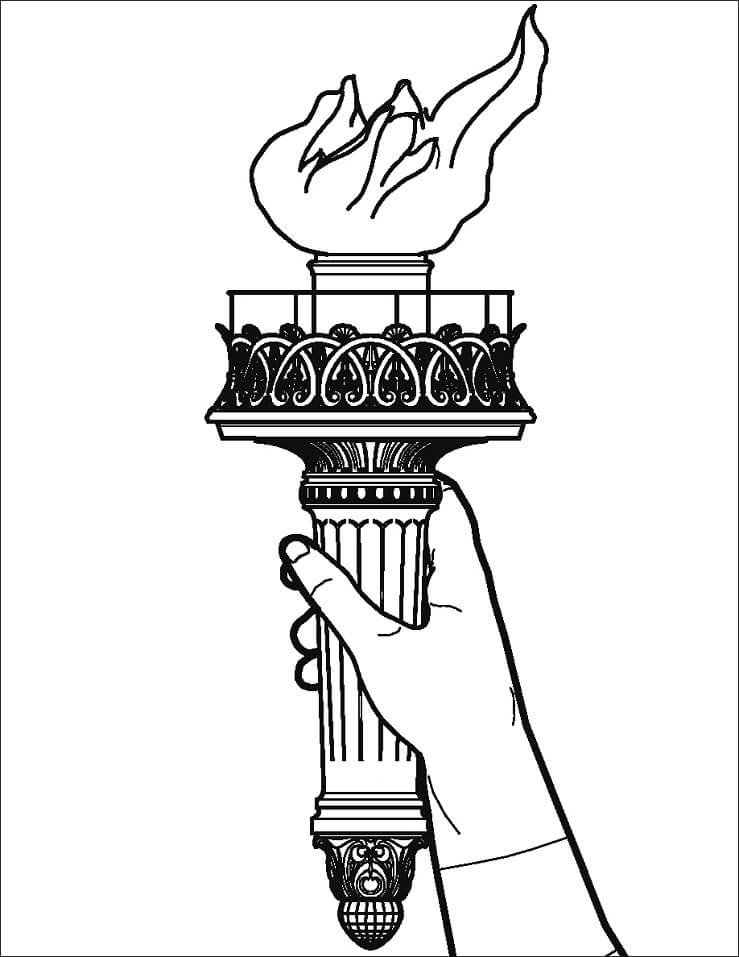 Statue of Liberty Torch Coloring Page