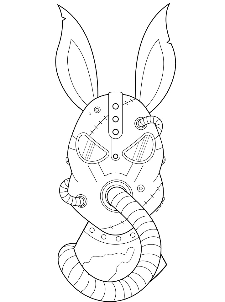 Steampunk Rabbit Coloring Page