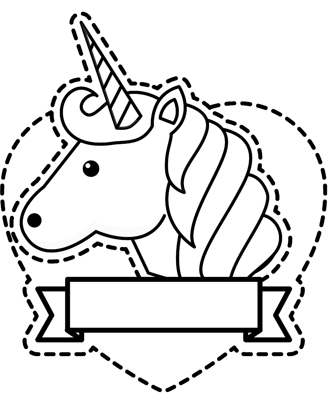 Sticker Unicorn Coloring Page