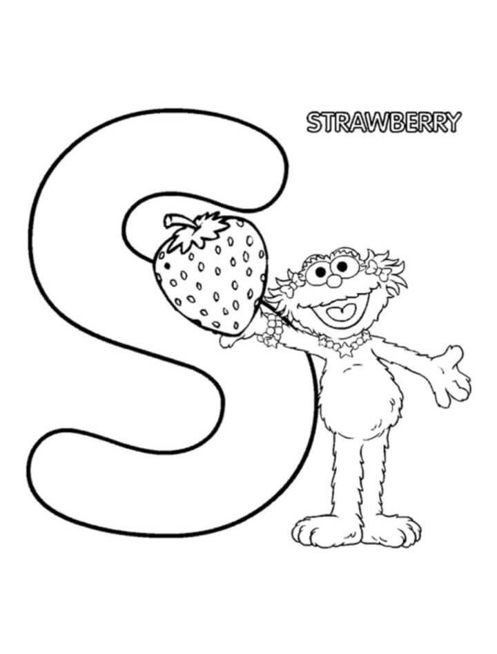 Strawberry Letter S Coloring Page