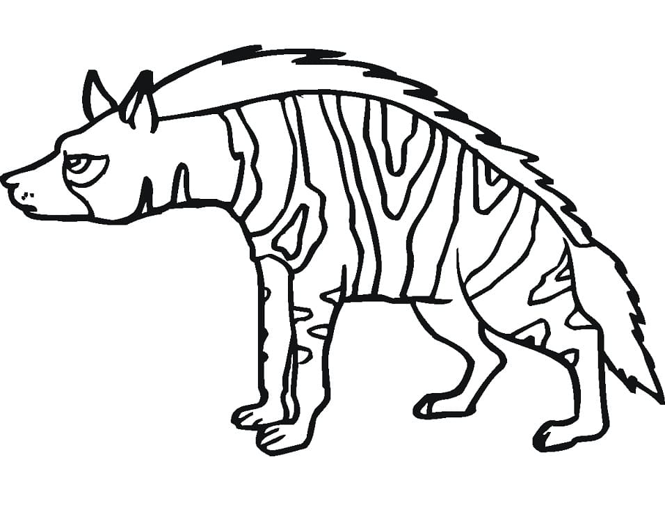 Striped Hyena 2 Coloring Page